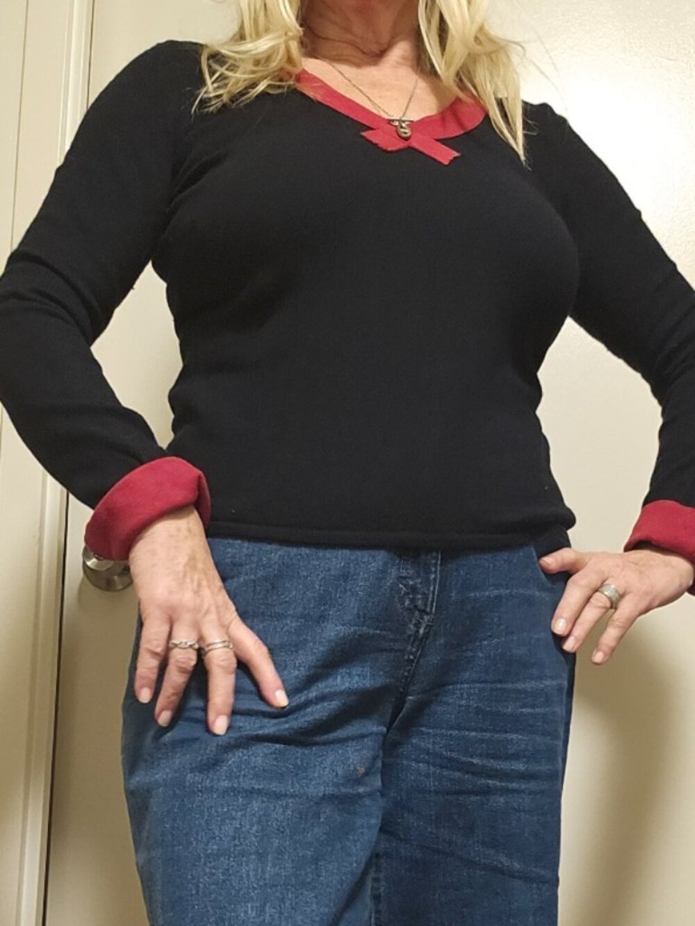 Designed Sutton Studio Black Sweater Cotton Wool Blend